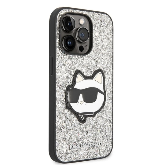Apple iPhone 14 Pro Max Kılıf Karl Lagerfeld Parlak Taşlı Choupette Dizayn Kapak