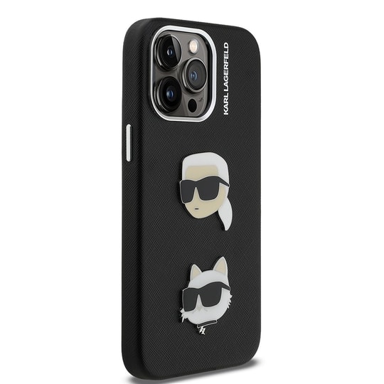 Apple iPhone 14 Pro Max Kılıf Karl Lagerfeld Orjinal Lisanslı K&C Heads Pin Kapak