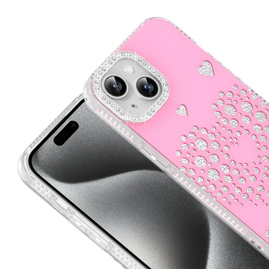 Apple iPhone 15 Kılıf Damla Taşlı Zore Rivas Sert PC Kapak