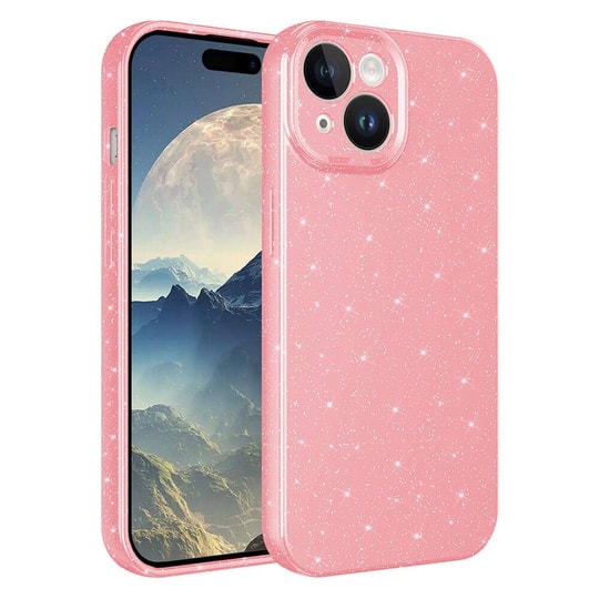 Apple iPhone 15 Kılıf Kamera Korumalı Simli Lüks Zore Koton Kapak