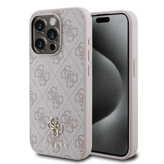 Apple iPhone 15 Pro Kılıf Guess Orjinal Lisanslı M-safe Şarj Özellikli Small 4G Classic Kapak