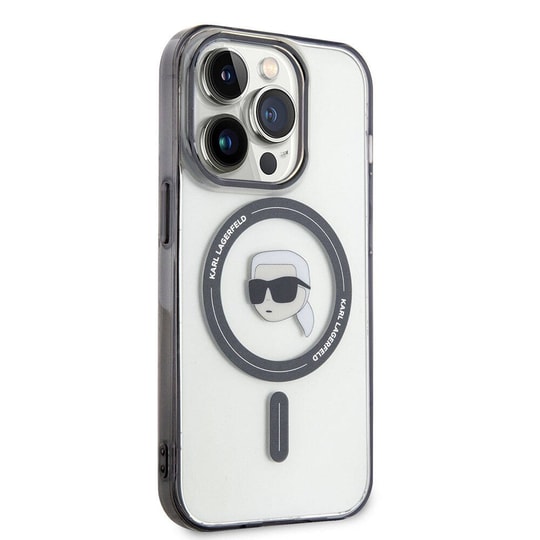 Apple iPhone 15 Pro Kılıf Karl Lagerfeld M-safe Şarj Özellikli IML Karl Orjinal Lisanslı Kapak
