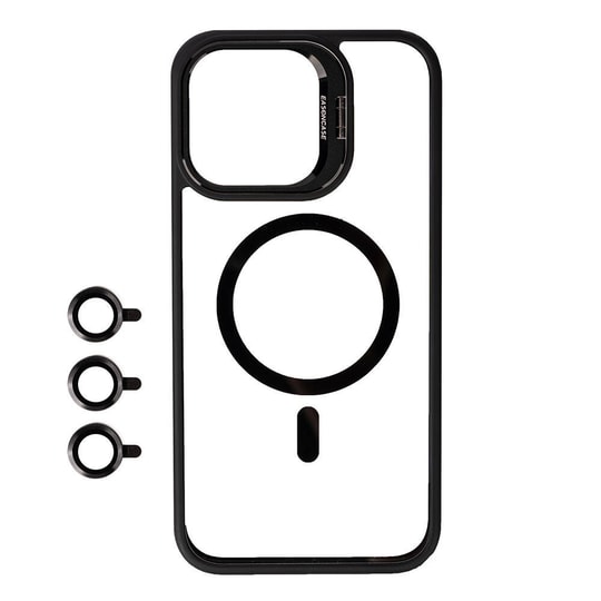 Apple iPhone 15 Pro Kılıf M-safe Şarj Özellikli Standlı Zore M-safe Klon Lensli Kapak