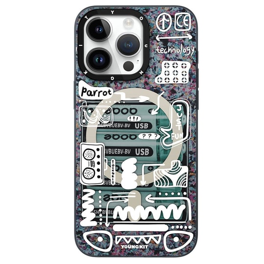 Apple iPhone 15 Pro Kılıf M-safe Şarj Özellikli Youngkit Dark Matter Serisi Kapak