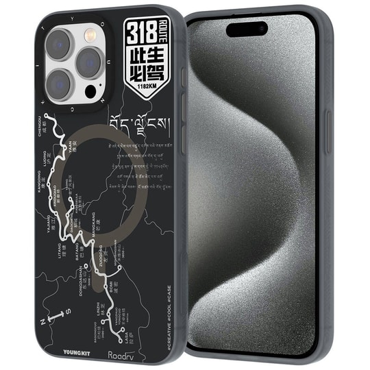 Apple iPhone 15 Pro Kılıf M-safe Şarj Özellikli Youngkit 318 Road Serisi Kapak