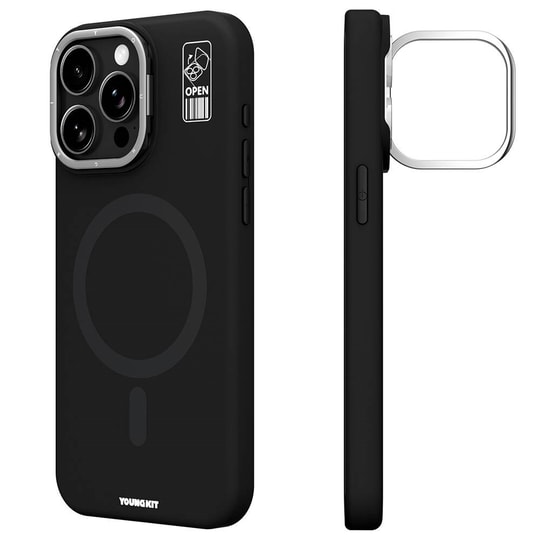 Apple iPhone 15 Pro Kılıf M-safe Şarj Özellikli Kamera Standlı Youngkit Bitty Cream Kapak