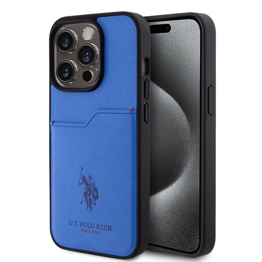 Apple iPhone 15 Pro Kılıf U.S. Polo Assn. Orjinal Lisanslı Baskı Logolu PU Kartlıklı Kapak