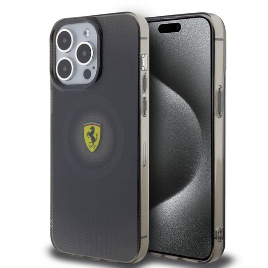 Apple iPhone 15 Pro Max Kılıf Ferrari Orjinal Lisanslı M-safe Şarj Özellikli Parçalanan Noktalar Desenli Kapak