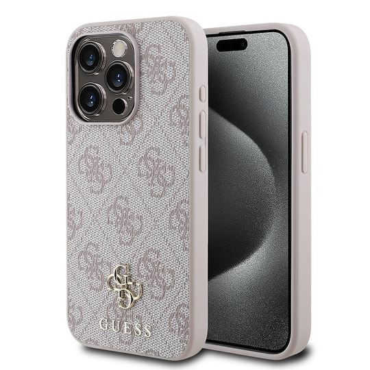 Apple iPhone 15 Pro Max Kılıf Guess Orjinal Lisanslı M-safe Şarj Özellikli Small 4G Classic Kapak