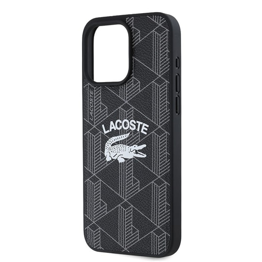 Apple iPhone 15 Pro Max Kılıf Lacoste Orjinal Lisanslı Magsafe Şarj Özellikli Mono Vintage Logo Kapak