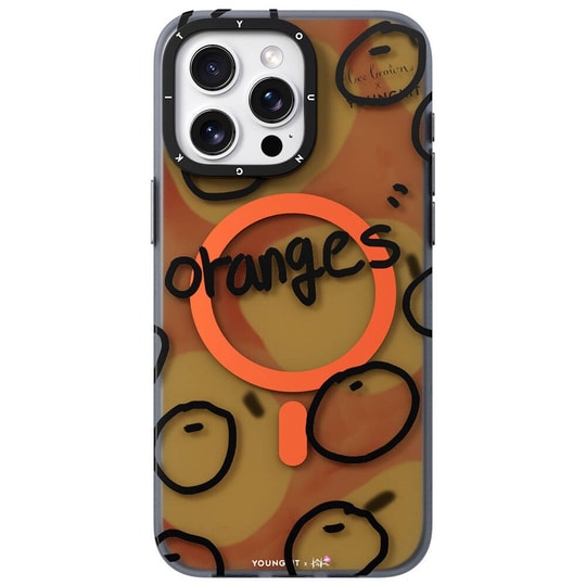 Apple iPhone 15 Pro Max Kılıf M-safe Şarj Özellikli Bee Brown Tasarımlı Youngkit Funny Serisi Kapak
