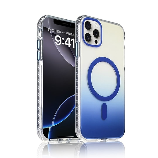Apple iPhone 15 Pro Max Kılıf M-safe Şarj Özellikli Transparan Renk Geçişli Zore Toros Kapak