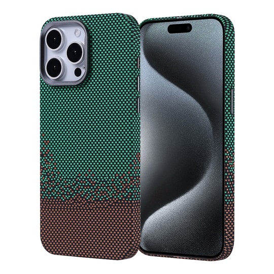 Apple iPhone 15 Pro Max Kılıf M-safe Şarj Özellikli Karbon Fiber Görünümlü Zore Nekst Kapak