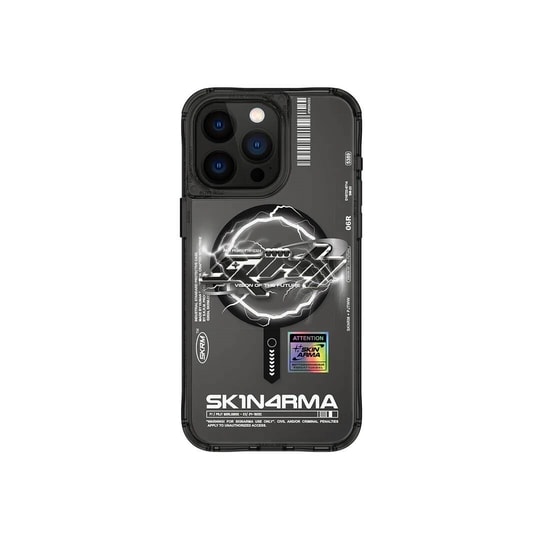 Apple iPhone 15 Pro Max Kılıf M-safe Şarj Özellikli Yazı Desenli SkinArma Bolt Kapak