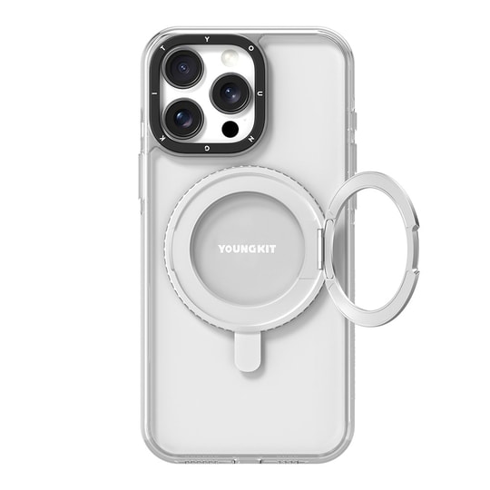 Apple iPhone 15 Pro Max Kılıf M-safe Şarj Özellikli Parmak Ring Standlı Youngkit Pivot Serisi Kapak