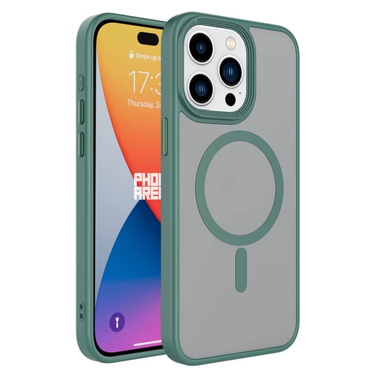 Apple iPhone 15 Pro Max Kılıf Mat Arka Yüzey Wireless Şarj Özellikli Zore Flet M-safe Kapak