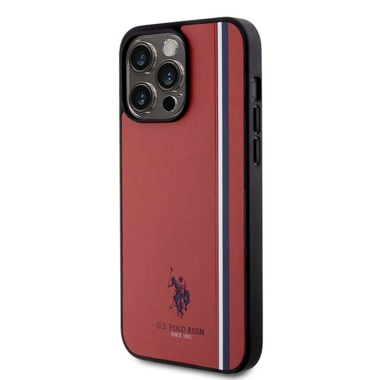Apple iPhone 15 Pro Max Kılıf U.S. Polo Assn. Orjinal Lisanslı Üç Renk Şerit Tasarımlı Baskı Logolu Kapak