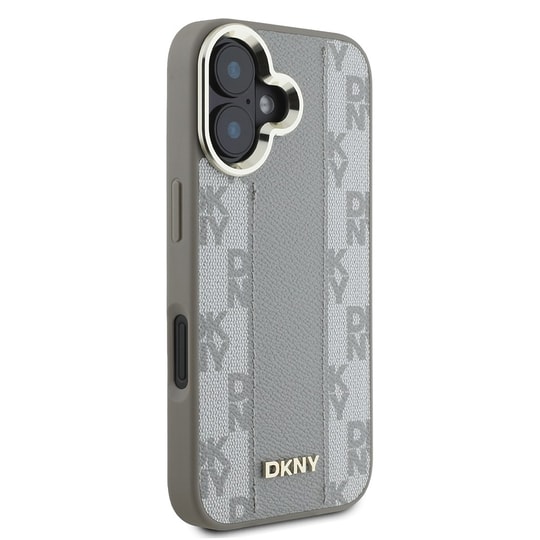 Apple iPhone 16 Kılıf DKNY Orjinal Lisanslı Magsafe Şarj Özellikli 3D Yazılı Checkered Pattern Kapak