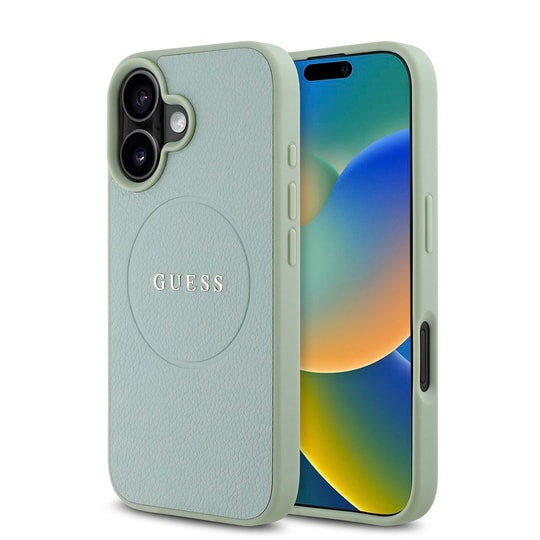 Apple iPhone 16 Kılıf Guess Orjinal Lisanslı M-safe Şarj Özellikli Yazı Logolu Grained Kapak
