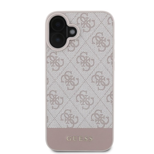 Apple iPhone 16 Kılıf Guess Orjinal Lisanslı PU Deri Şerit Logo Dizaynlı Kapak