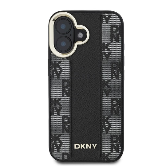 Apple iPhone 16 Plus Kılıf DKNY Orjinal Lisanslı Magsafe Şarj Özellikli 3D Yazılı Checkered Pattern Kapak