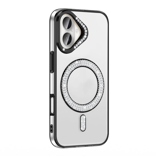 Apple iPhone 16 Plus Kılıf Pırlanta Taş Tasarımlı Magsafe Şarj Özellikli Zore Karetta Silikon Kapak