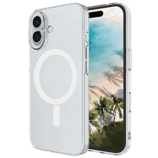 Apple iPhone 16 Plus Kılıf Zore M-safe Şarj Özellikli Şeffaf Tek Kamera Çerçeveli Porto Kapak