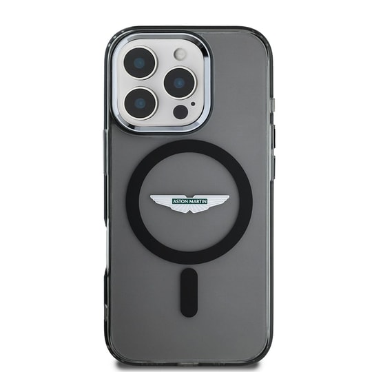 Apple iPhone 16 Pro Kılıf Aston Martin Orjinal Lisanslı M-safe Şarj Özellikli IML Baskı Logolu Buzlu Kapak
