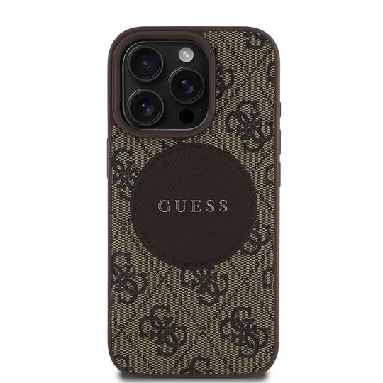 Apple iPhone 16 Pro Kılıf Guess Orjinal Lisanslı M-safe Şarj Özellikli Yazı Logolu Circle Classic Kapak
