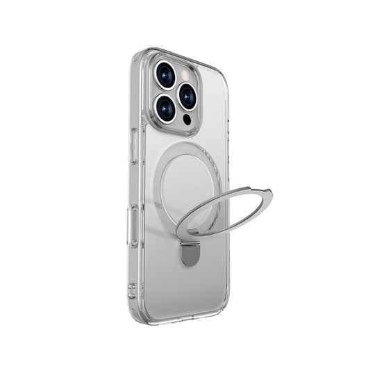 Apple iPhone 16 Pro Kılıf M-safe Şarj Özellikli Raptic Air Stand Serisi Buzlu Transparan Tasarımlı Standlı Kapak