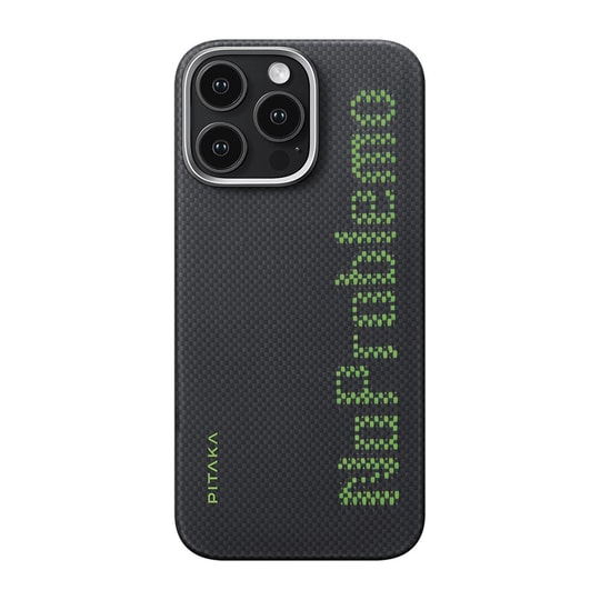 Apple iPhone 16 Pro Kılıf M-safe Şarj Özellikli Lumintex Teknolojili Fosforlu Aramid Fiber Pitaka Tactile Woven Aries Serisi NoProblemo Kapak