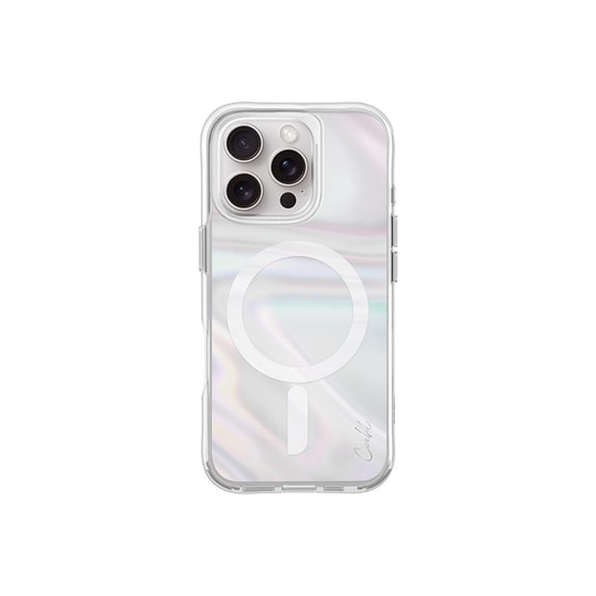 Apple iPhone 16 Pro Kılıf M-safe Şarj Özellikli Holografik Şeffaf Arka Yüzey Coehl Savon Kapak