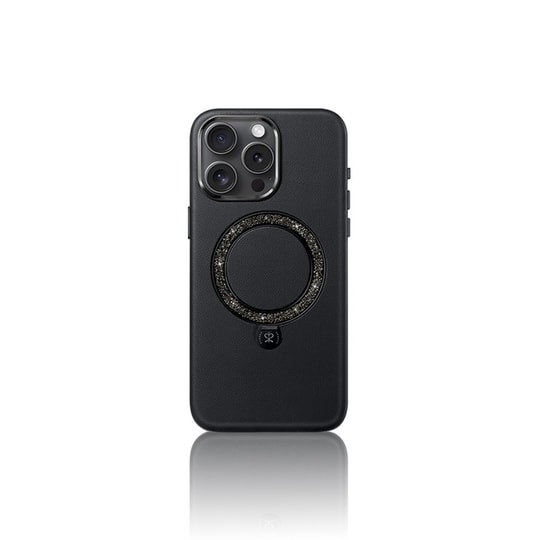 Apple iPhone 16 Pro Kılıf M-safe Şarj Özellikli Standlı Suni Deri Tasarımlı Pynana Dancing Circle Serisi Kapak