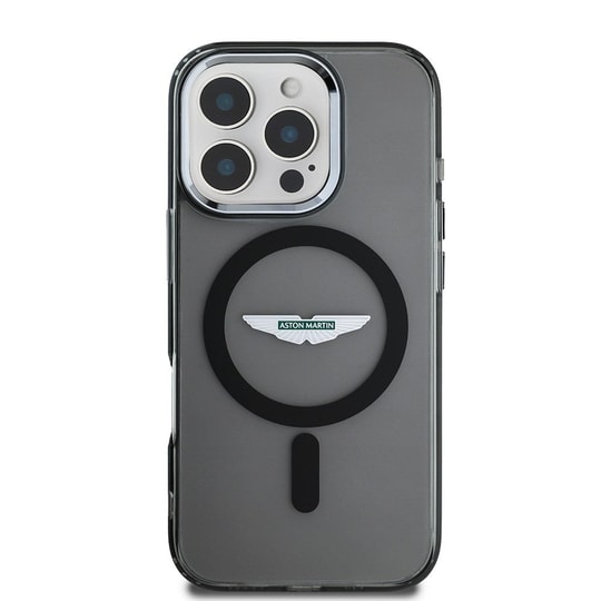 Apple iPhone 16 Pro Max Kılıf Aston Martin Orjinal Lisanslı M-safe Şarj Özellikli IML Baskı Logolu Buzlu Kapak