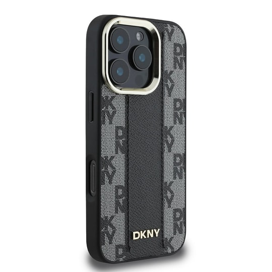 Apple iPhone 16 Pro Max Kılıf DKNY Orjinal Lisanslı Magsafe Şarj Özellikli 3D Yazılı Checkered Pattern Kapak