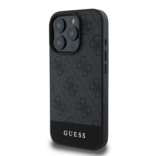 Apple iPhone 16 Pro Max Kılıf Guess Orjinal Lisanslı PU Deri Şerit Logo Dizaynlı Kapak