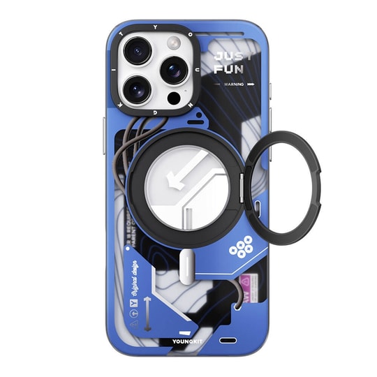 Apple iPhone 16 Pro Max Kılıf M-safe Şarj Özellikli Youngkit 360° Standlı Starship Serisi Kapak