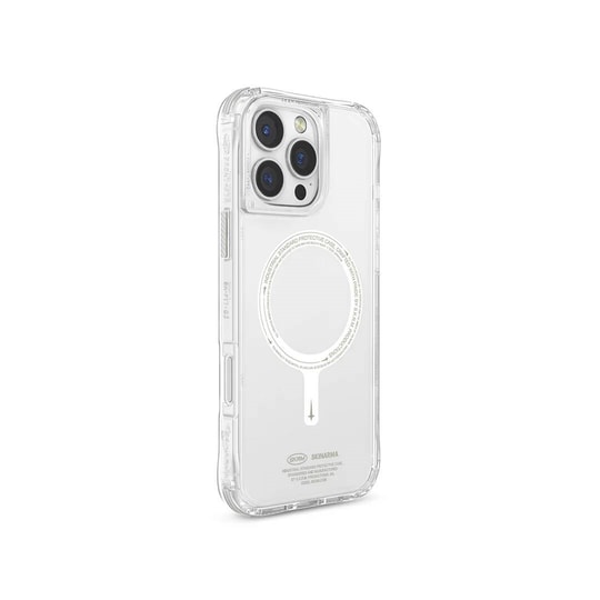 Apple iPhone 16 Pro Max Kılıf M-safe Şarj Özellikli Şeffaf Airbag Tasarımlı Skinarma Saido Nightglow Kapak