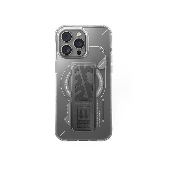 Apple iPhone 16 Pro Max Kılıf M-safe Şarj Özellikli Teknoloji Desenli Standlı Skinarma Helio Kapak
