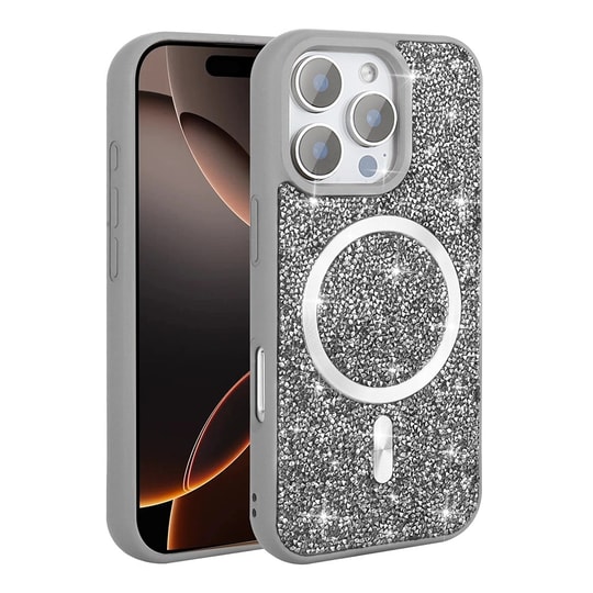 Apple iPhone 16 Pro Max Kılıf Pırlanta Tasarımlı Magsafe Şarj Özellikli Zore Mozaik Silikon Kapak
