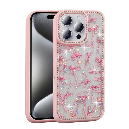 Apple iPhone 16 Pro Max Kılıf Taşlı ve Simli Tasarım Zore Azra Kapak