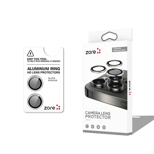 Apple iPhone 16 Zore CL-12 Premium Safir Parmak İzi Bırakmayan Anti-Reflective Kamera Lens Koruyucu