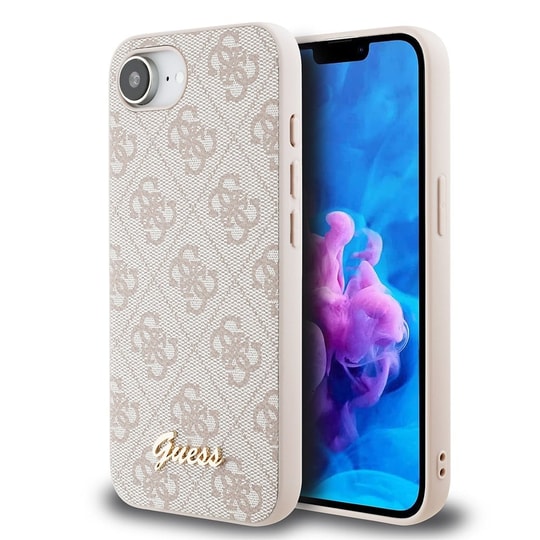 Apple iPhone 16E Kılıf Guess Orjinal Lisanslı 4G Desenli Script Metal Logolu Kapak