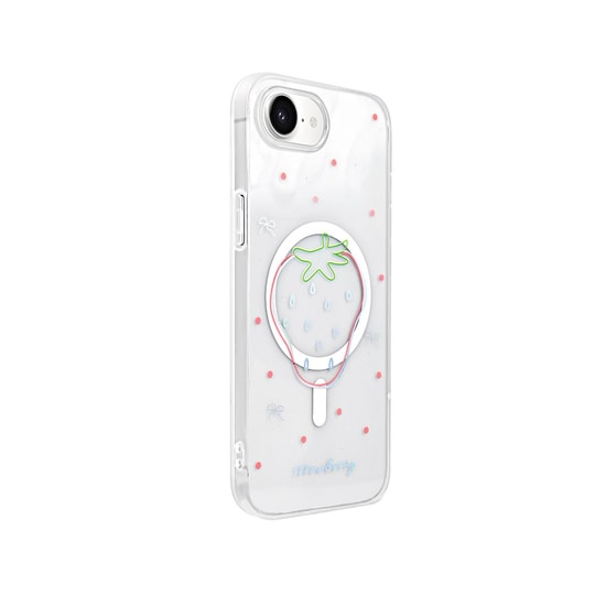 Apple iPhone 16E Kılıf M-Safe Şarj Özellikli Şeffaf Zore Folk Sert Kapak
