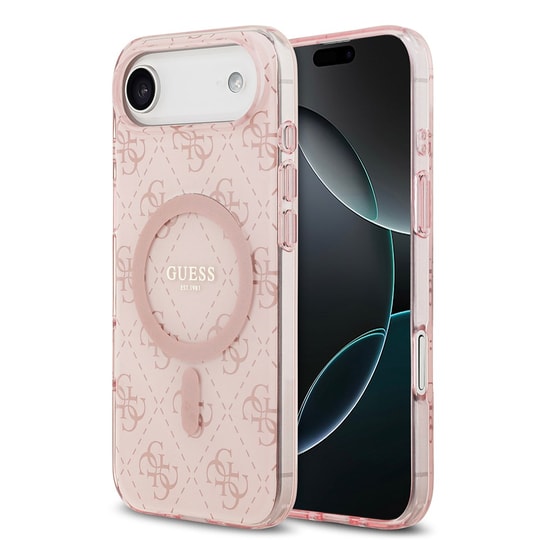 Apple iPhone 17 Air Kılıf Guess Orjinal Lisanslı M-safe Şarj Özellikli IML Baskılı Klasik Logolu 4G Desenli Kapak