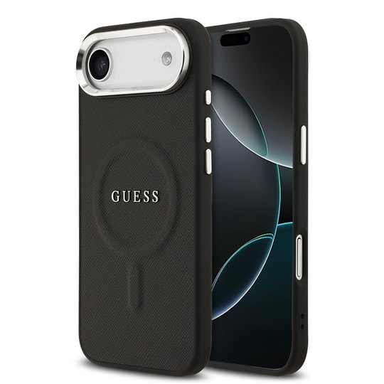 Apple iPhone 17 Air Kılıf Guess Orjinal Lisanslı M-safe Şarj Özellikli Klasik Yazı Logolu PU Deri Kapak