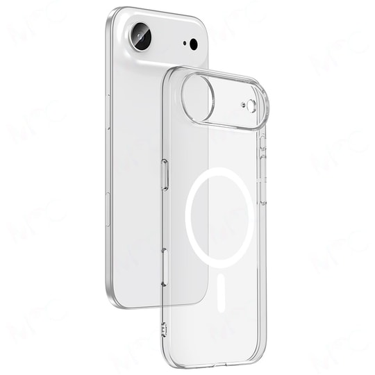 Apple iPhone 17 Air Kılıf IC Çipli M-Safe Şarj Özellikli Şeffaf Kamera Çerçeveli Zore Toledo Kapak
