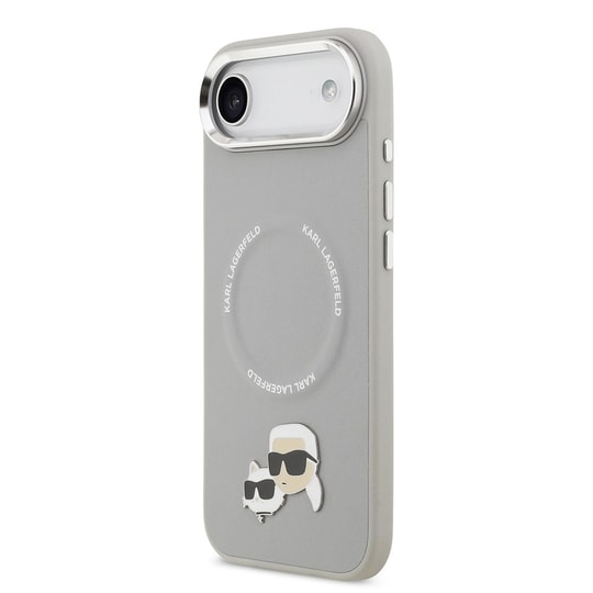 Apple iPhone 17 Air Kılıf Karl Lagerfeld Orjinal Lisanslı M-safe Şarj Özellikli Metal Kamera ve Buton Tasarımlı K&C PU Deri Kapak