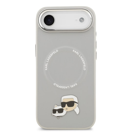 Apple iPhone 17 Air Kılıf Karl Lagerfeld Orjinal Lisanslı M-safe Şarj Özellikli Metal Kamera ve Buton Tasarımlı K&C PU Deri Kapak