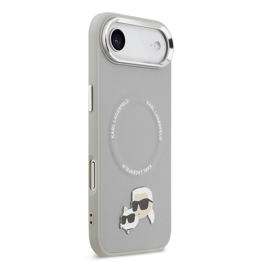 Apple iPhone 17 Air Kılıf Karl Lagerfeld Orjinal Lisanslı M-safe Şarj Özellikli Metal Kamera ve Buton Tasarımlı K&C PU Deri Kapak